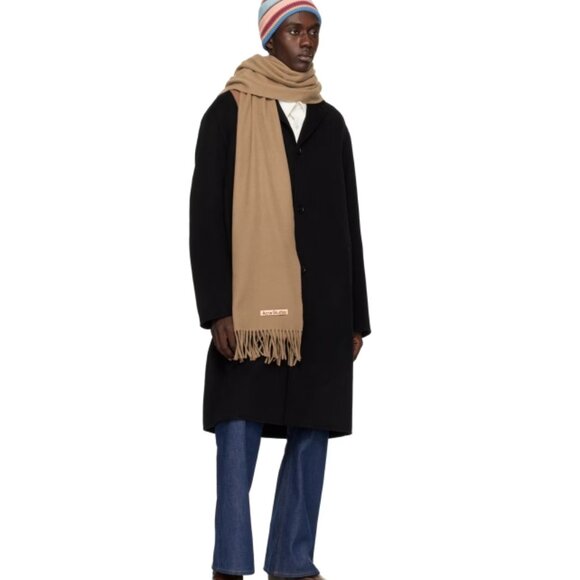 NEW Acne Studios Fringe wool scarf -Caramel brown#SC49* - Picture 3 of 8